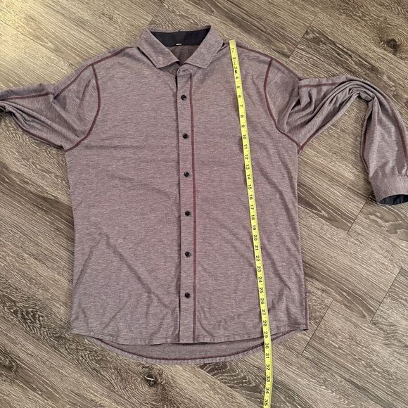 Lululemon Rival Button Up Silver Heathered Black Cherry - Picture 6 of 8